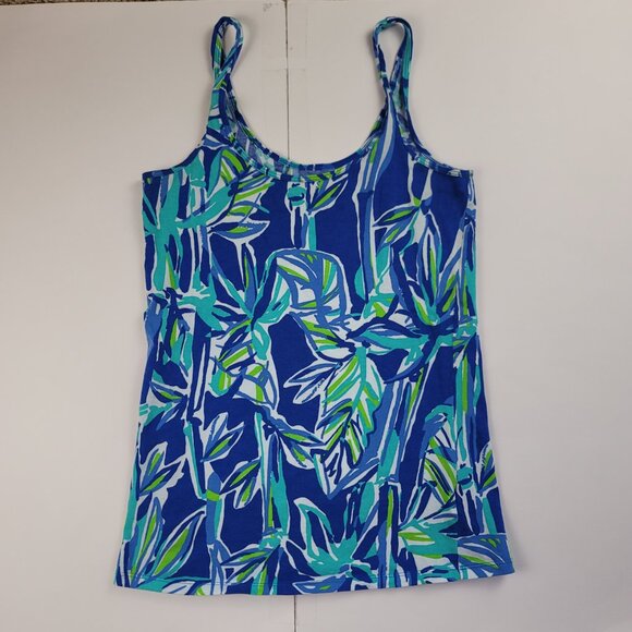 Lilly Pulitzer Blue Crush Bamboom Print, Tabbie Tank Top - Picture 3 of 7